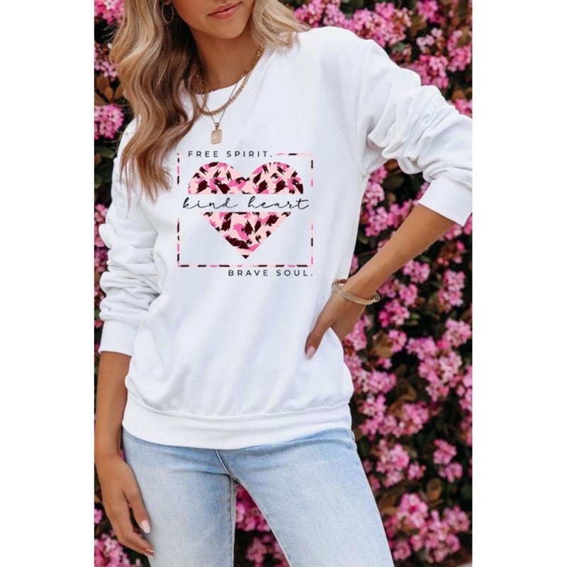 Valentine Letter Heart Shaped Drop Shoulder Graphic Sweatshirt