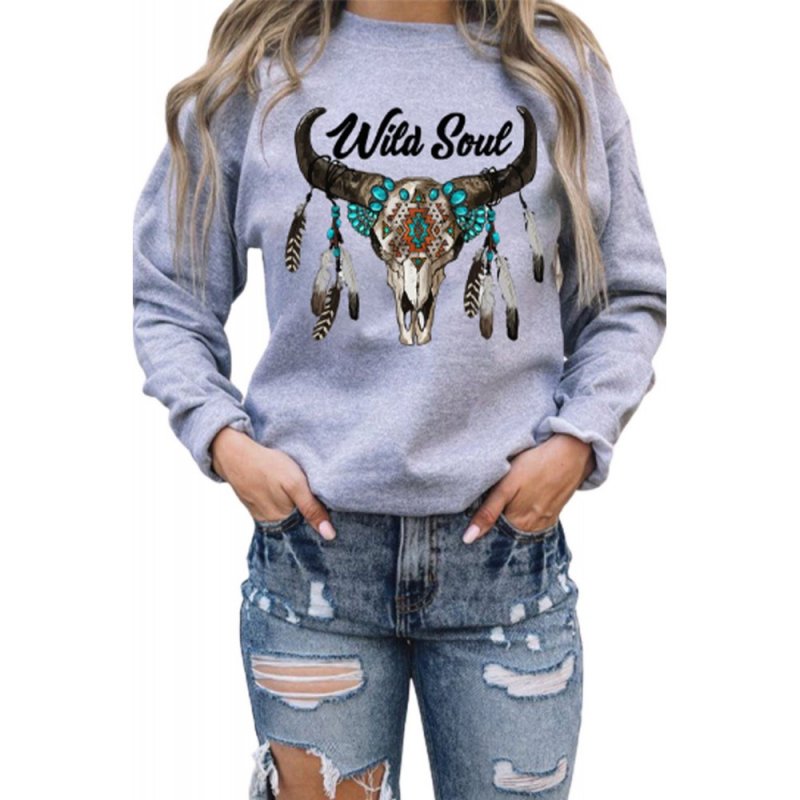 Wild Soul Western Graphic Print Drop Shoulder Pullover Sweatshirt