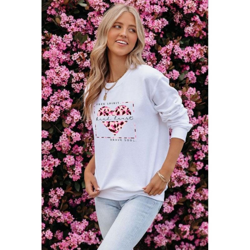 Valentine Letter Heart Shaped Drop Shoulder Graphic Sweatshirt