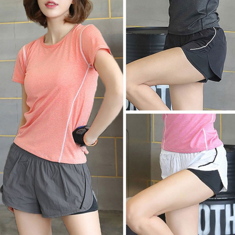 Women Running Shorts 2-in-1 Coverage Layer Liner Lounging Sport Yoga Leggings Fitness Gym Home Sportswear