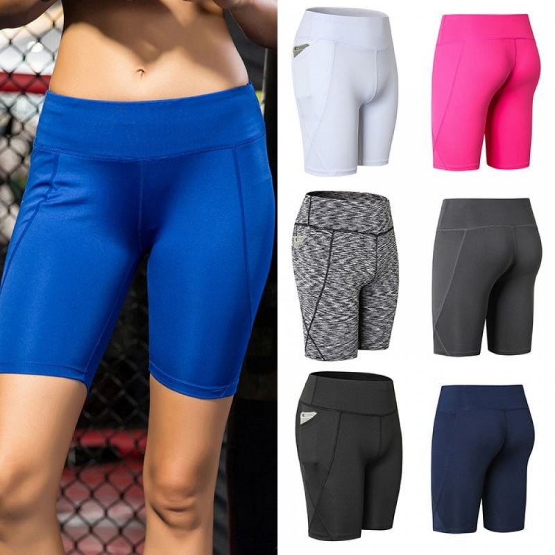 Women Sport Yoga Shorts High Waist Stretch Fitness Gym Running Workout Bodycon Leggings Short Pants