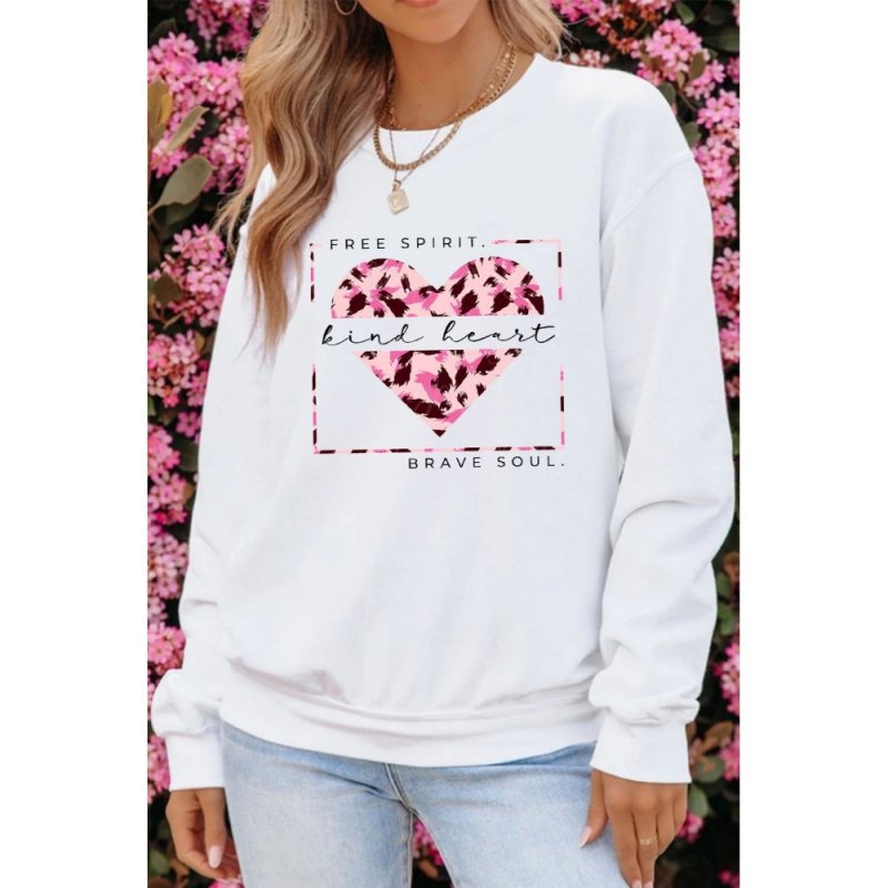 Valentine Letter Heart Shaped Drop Shoulder Graphic Sweatshirt