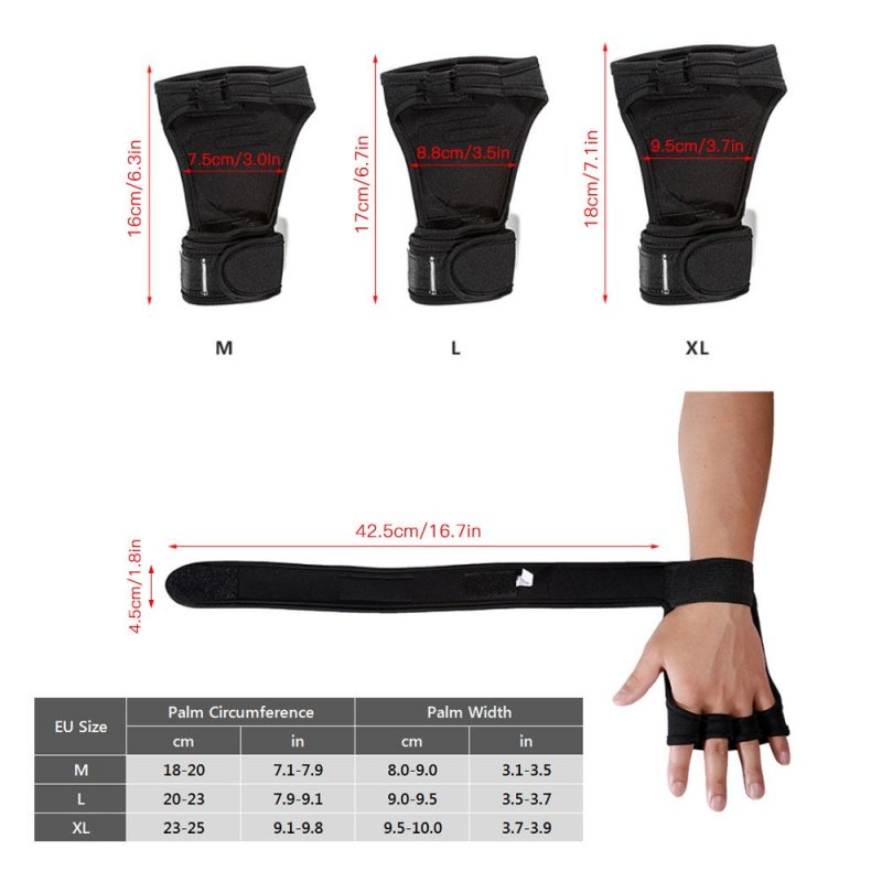 Lifting Gloves Workout Gloves with Integrated Wrist Wraps Anti-slip Hand Protector for Weight Lifting Powerlifting Pull Ups