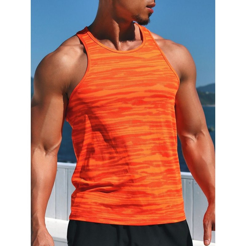 Men Sports Tank Top Sleeveless Loose Fit Quick-dry Breathable Basketball Training Athletic Gym Tops